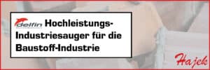 Sauger für Zementproduktion, große Mengen an feinem und gefährlichem Staub, Schädliche Stäube lagern sich auf allen Oberflächen ab.